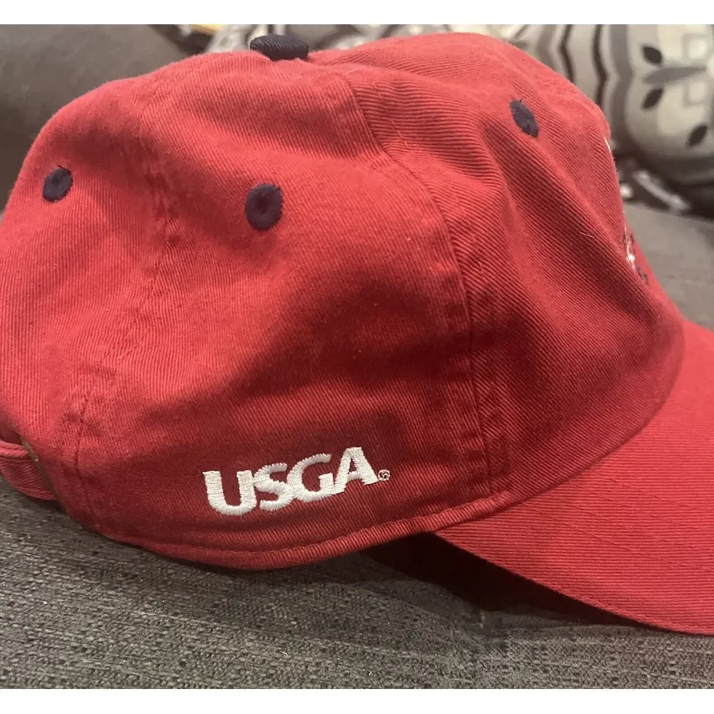 2015 U.S. Open Chambers Bay Strapback Hat Cap Red USGA Golf Embroidered Fits All